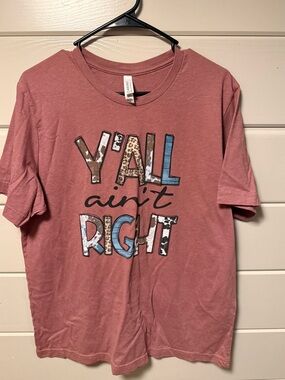 Bella Canvas Dusty Rose Graphic Tee with Mixed Print Lettering